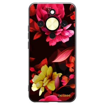 Picasee silikonový černý obal pro Honor Magic8 Lite 5G - Dark Peonny