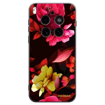 Picasee silikonový černý obal pro Vivo X300 Pro - Dark Peonny