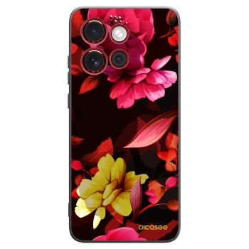 Picasee silikonový černý obal pro Motorola Edge 60 Neo 5G - Dark Peonny