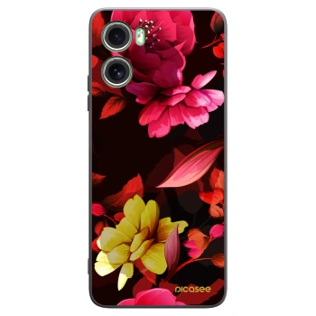 Picasee silikonový černý obal pro Motorola Moto G06 - Dark Peonny