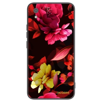 Picasee silikonový černý obal pro Xiaomi Redmi 7A - Dark Peonny