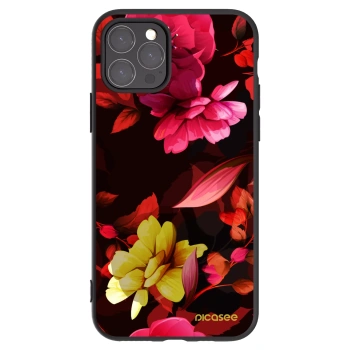 Picasee silikonový černý obal pro Apple iPhone 11 Pro - Dark Peonny