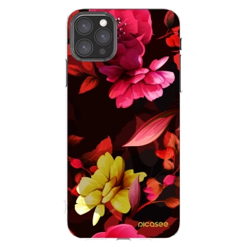 Picasee silikonový průhledný obal pro Apple iPhone 11 Pro Max - Dark Peonny
