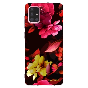 Picasee silikonový průhledný obal pro Samsung Galaxy A71 A715F - Dark Peonny