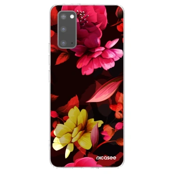 Picasee silikonový průhledný obal pro Samsung Galaxy S20 G980F - Dark Peonny