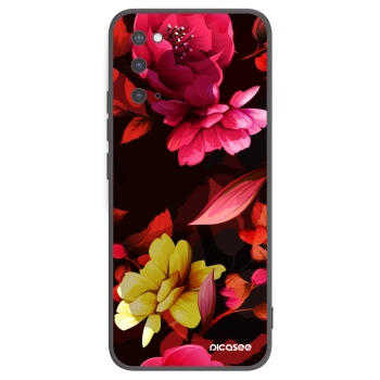Picasee silikonový černý obal pro Samsung Galaxy S20 G980F - Dark Peonny