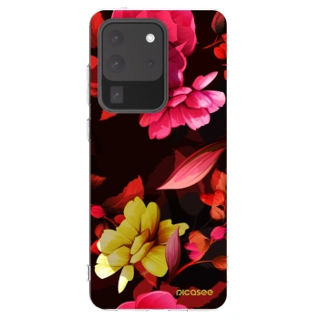 Picasee silikonový průhledný obal pro Samsung Galaxy S20 Ultra 5G G988F - Dark Peonny