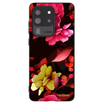 Picasee silikonový černý obal pro Samsung Galaxy S20 Ultra 5G G988F - Dark Peonny
