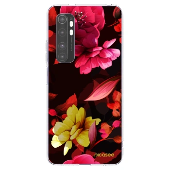 Picasee silikonový průhledný obal pro Xiaomi Mi Note 10 Lite - Dark Peonny