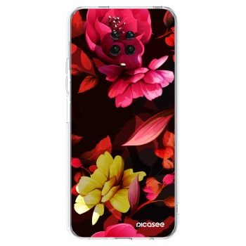 Picasee silikonový průhledný obal pro Xiaomi Redmi Note 9S - Dark Peonny