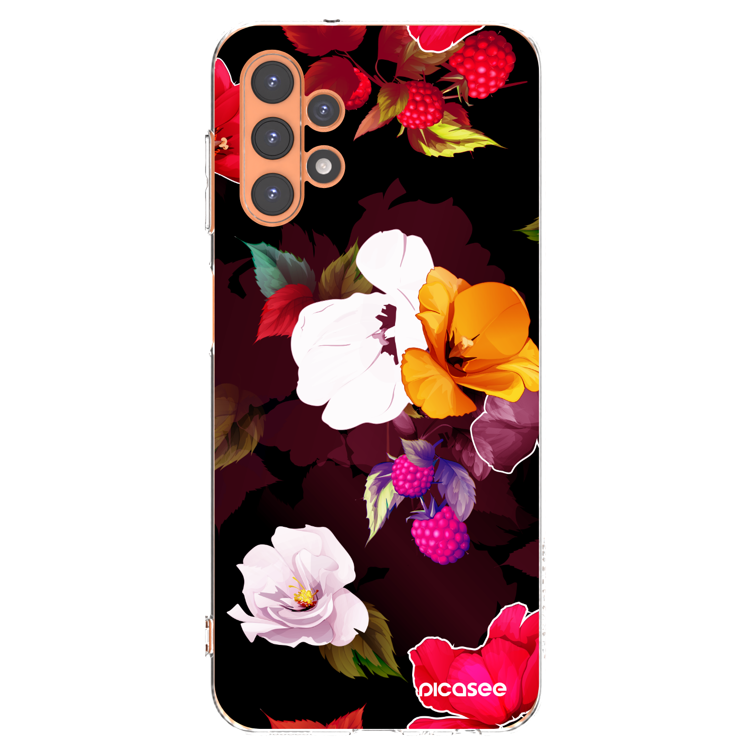 Picasee silikonový průhledný obal pro Samsung Galaxy A13 4G A135 - Flowers and Berries
