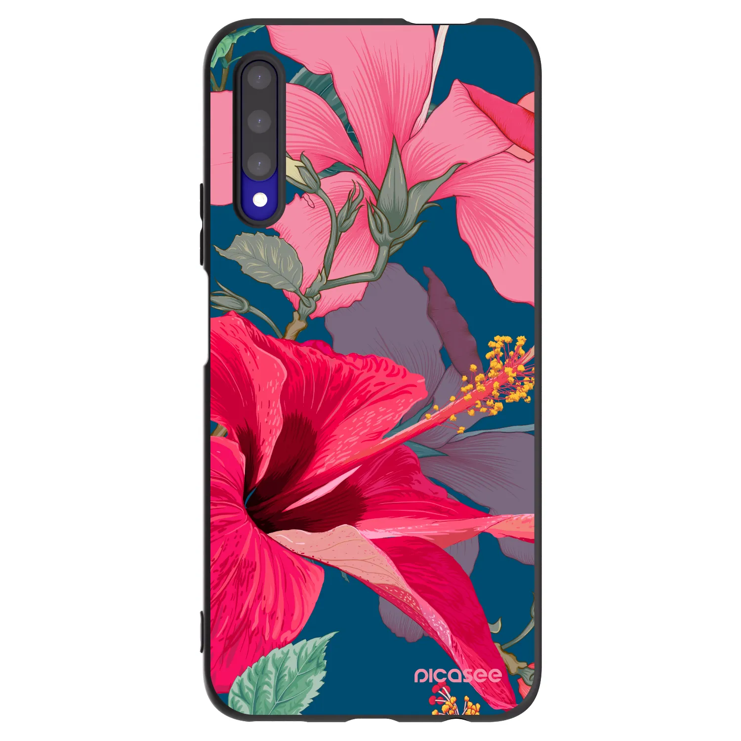 Picasee silikonový černý obal pro Honor 9X Pro - Hibiscus