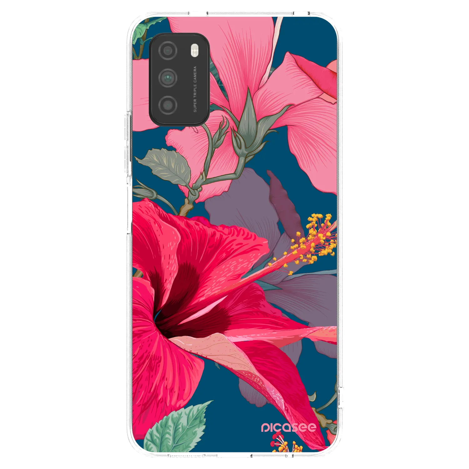 Picasee silikonový průhledný obal pro Xiaomi Poco M3 - Hibiscus