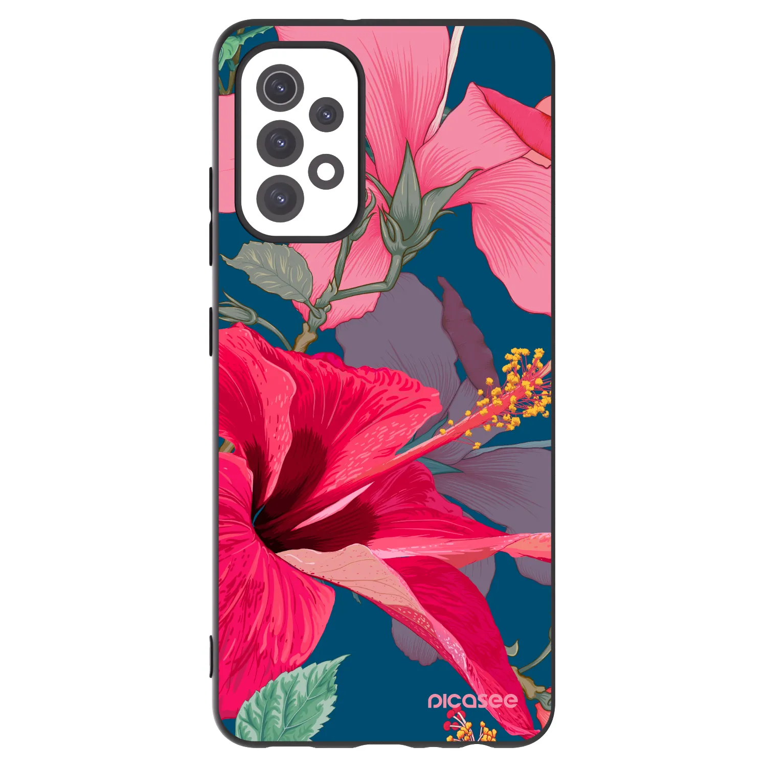 Picasee silikonový černý obal pro Samsung Galaxy A32 5G A326B - Hibiscus