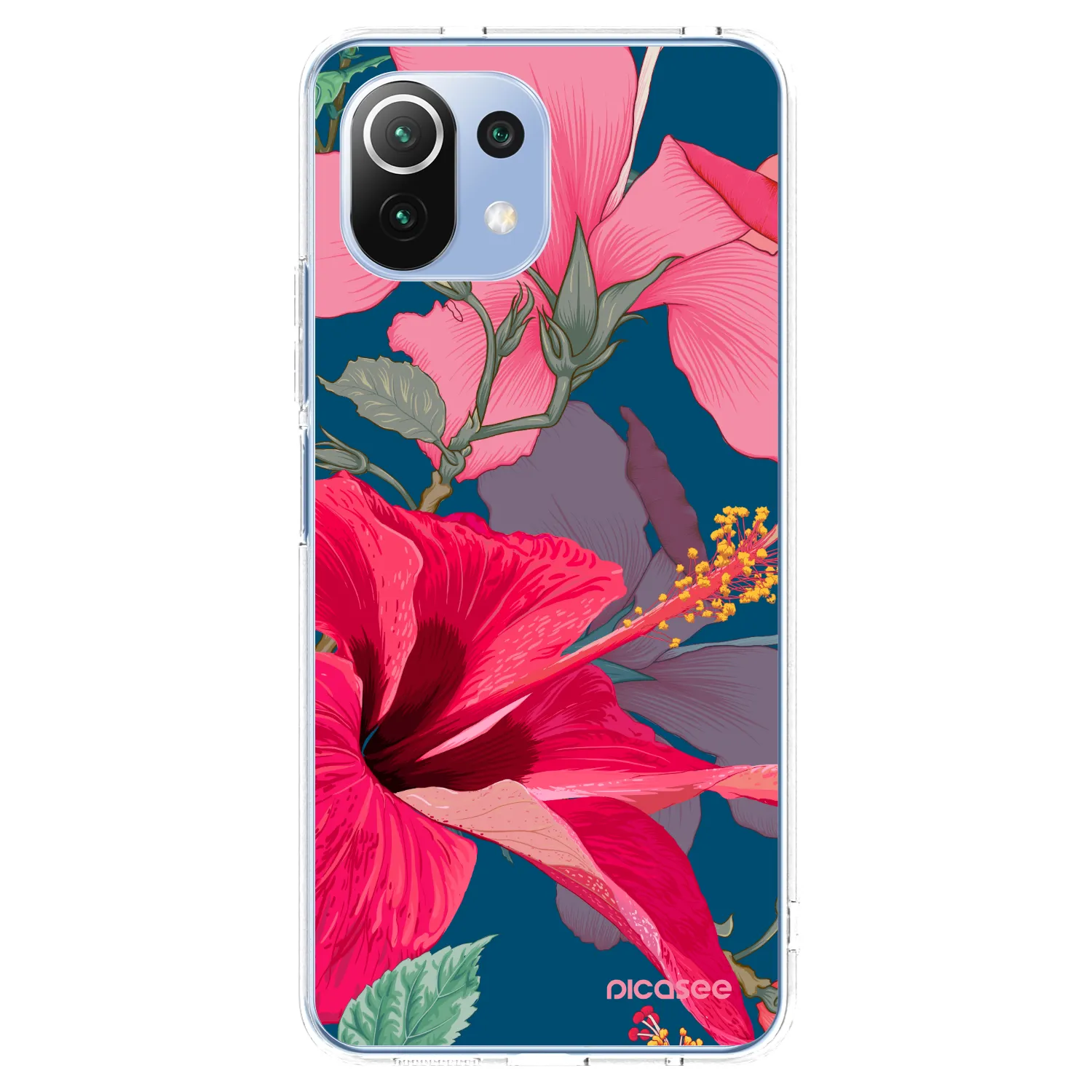 Picasee silikonový průhledný obal pro Xiaomi Mi 11 Lite - Hibiscus