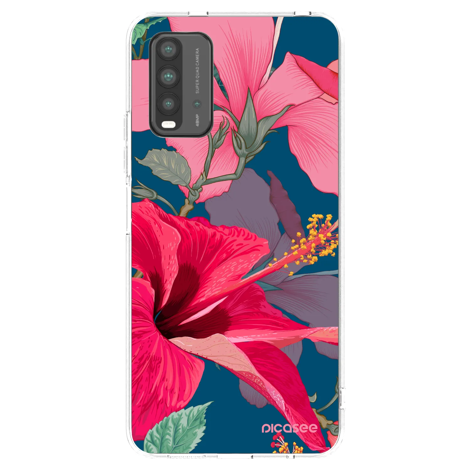 Picasee silikonový průhledný obal pro Xiaomi Redmi 9T - Hibiscus
