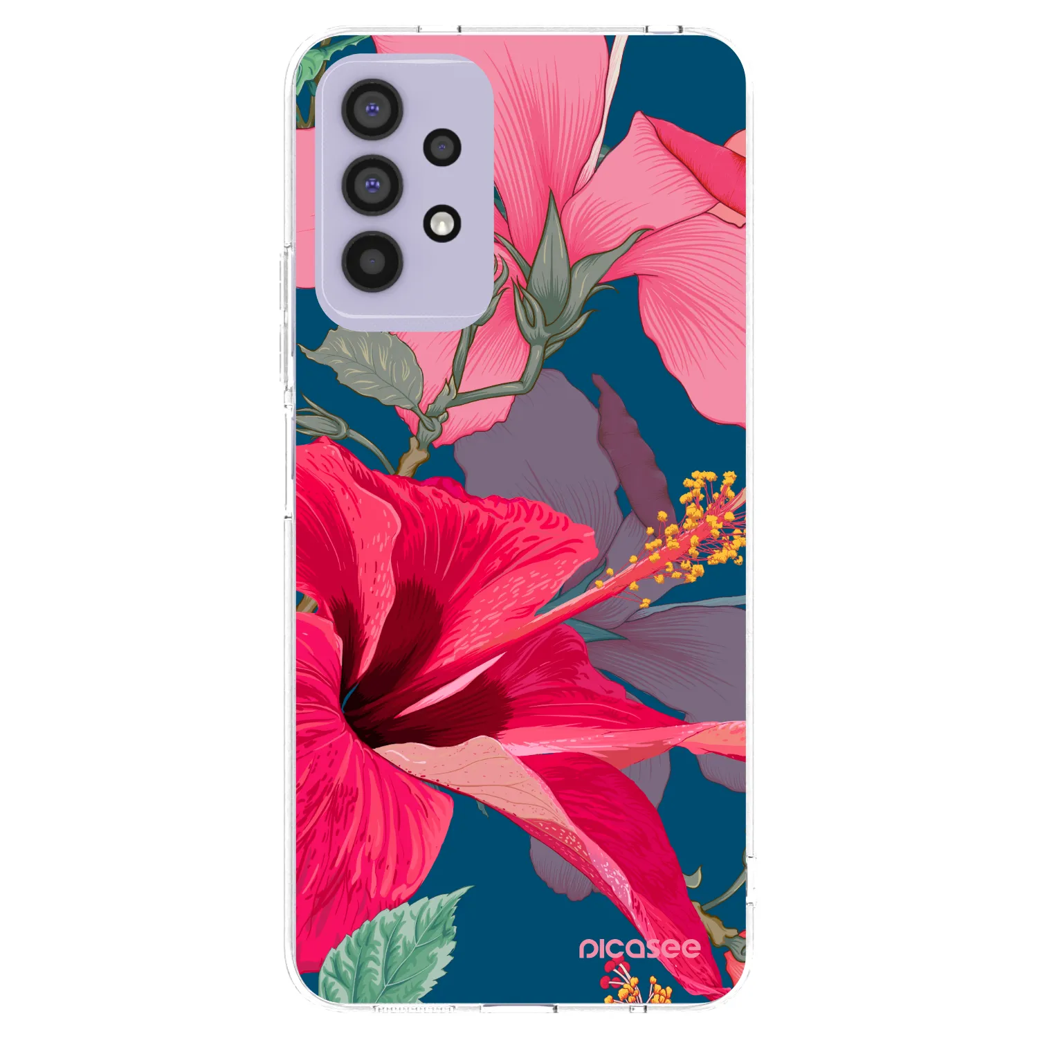 Picasee silikonový průhledný obal pro Samsung Galaxy A32 4G SM-A325F - Hibiscus