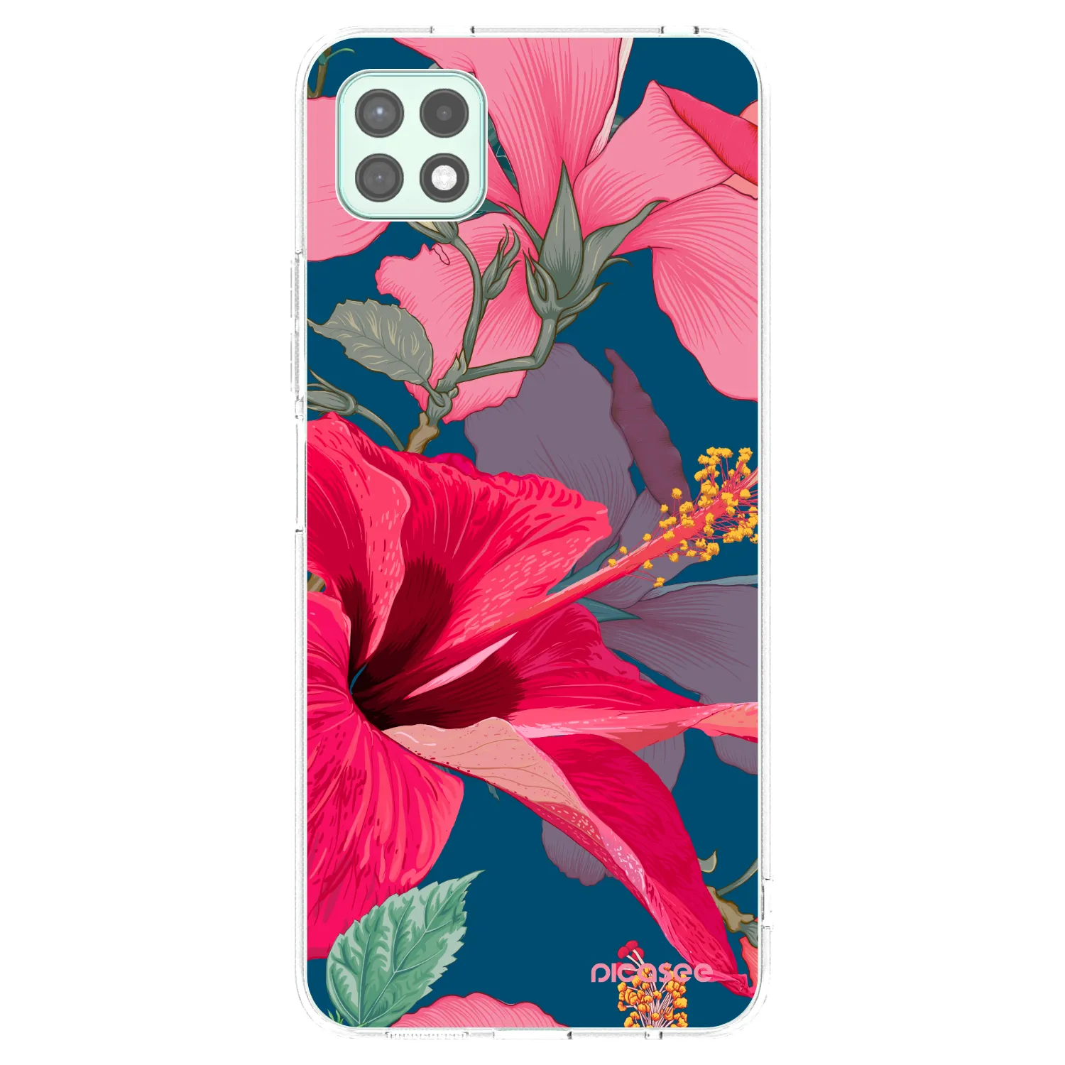 Picasee silikonový průhledný obal pro Samsung Galaxy A22 A226B 5G - Hibiscus