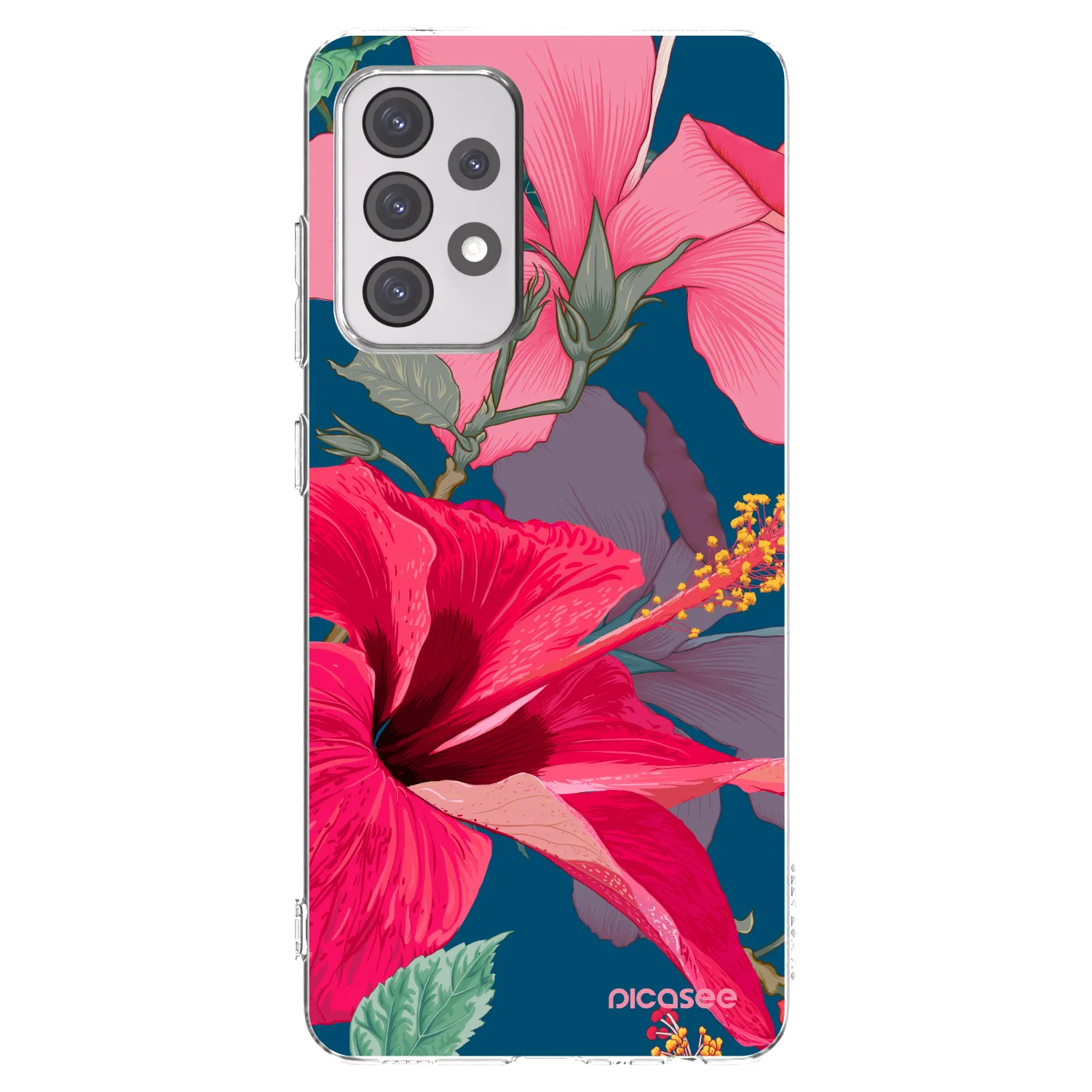 Picasee silikonový průhledný obal pro Samsung Galaxy A52s 5G A528B - Hibiscus
