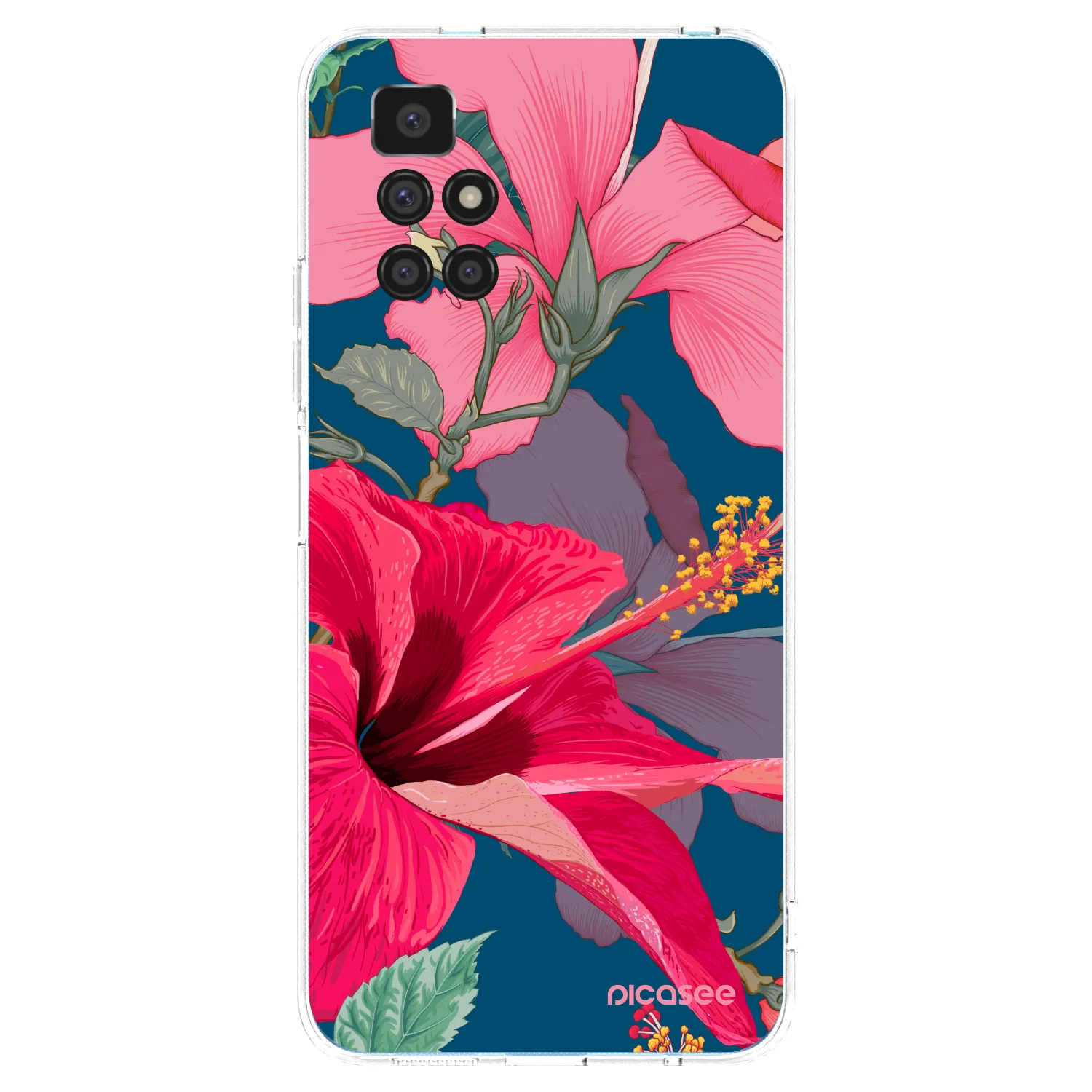 Picasee silikonový průhledný obal pro Xiaomi Redmi 10 - Hibiscus