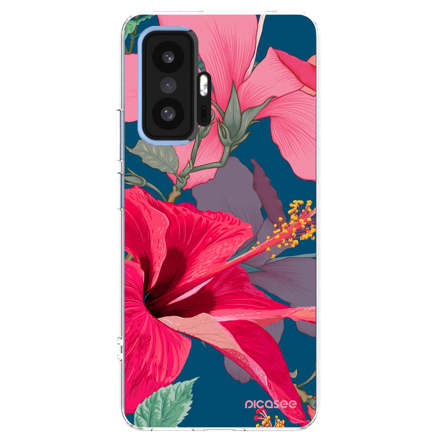 Picasee silikonový průhledný obal pro Xiaomi 11T - Hibiscus