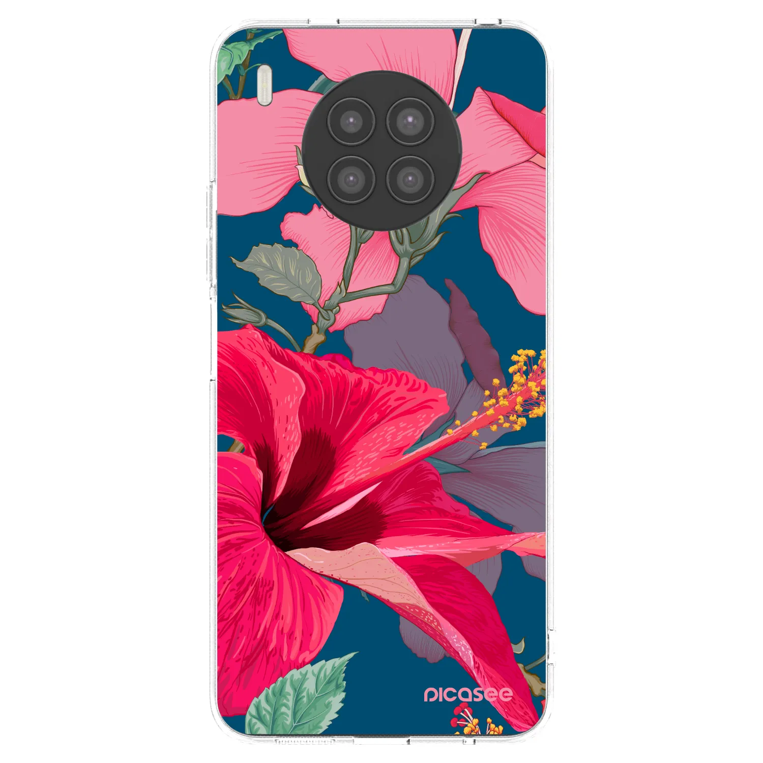 Picasee silikonový průhledný obal pro Huawei Nova 8i - Hibiscus