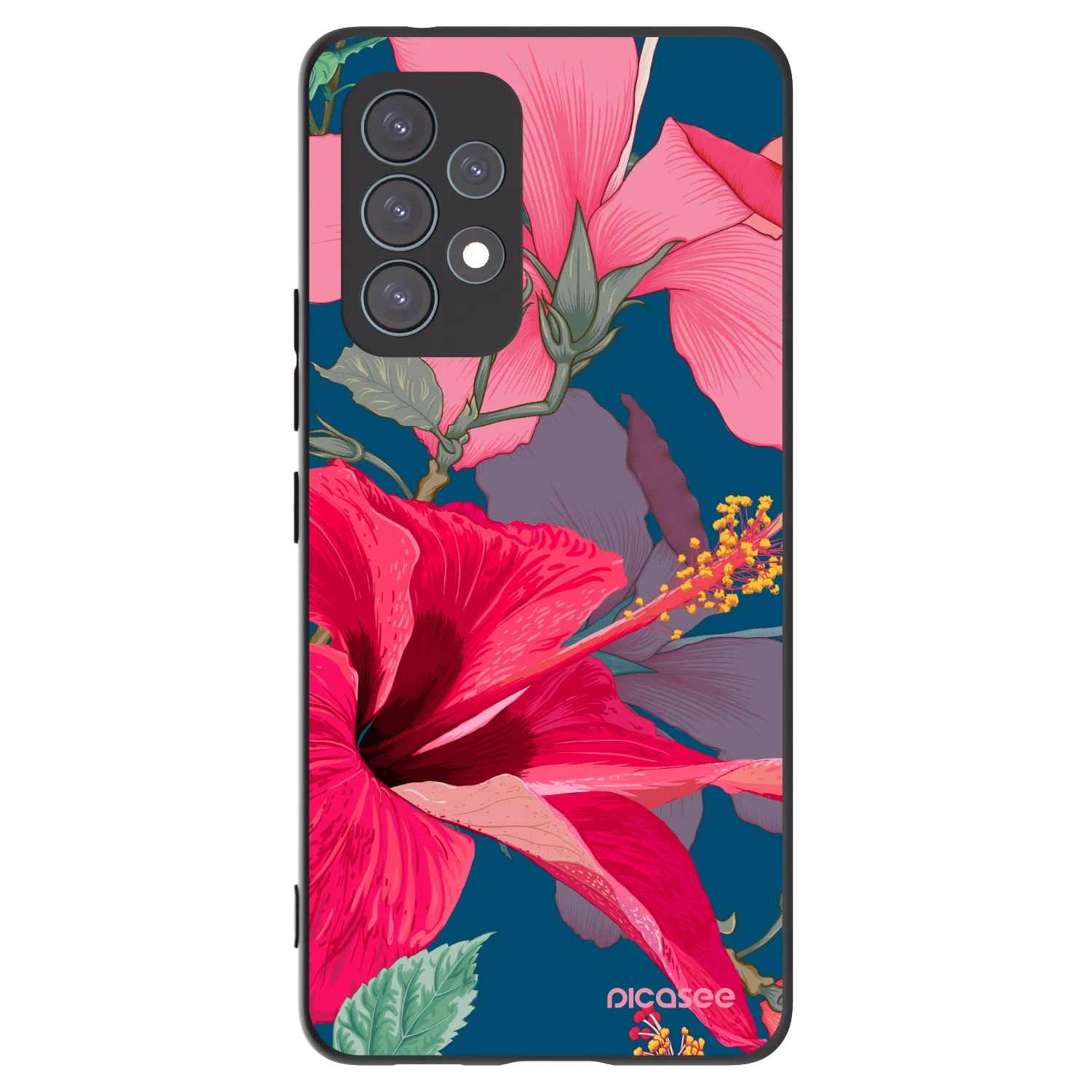 Picasee silikonový černý obal pro Samsung Galaxy A53 5G A536 - Hibiscus