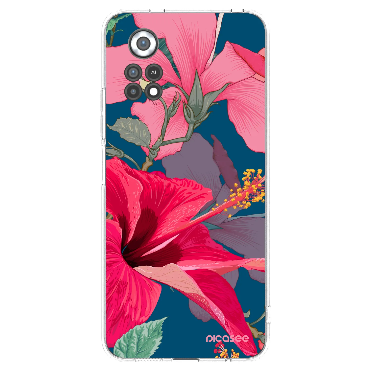 Picasee silikonový průhledný obal pro Xiaomi Poco X4 Pro 5G - Hibiscus