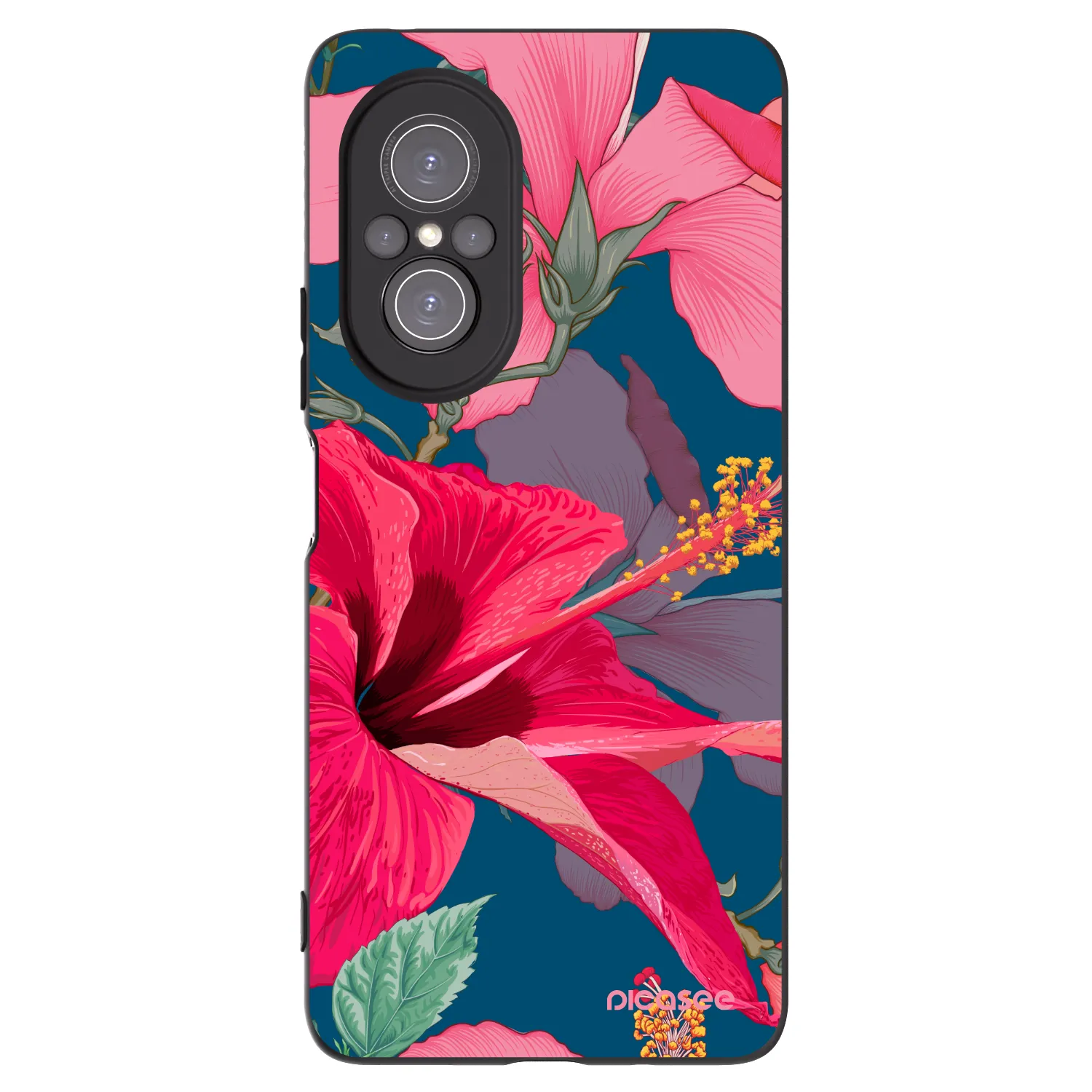 Picasee silikonový černý obal pro Huawei Nova 9 SE - Hibiscus