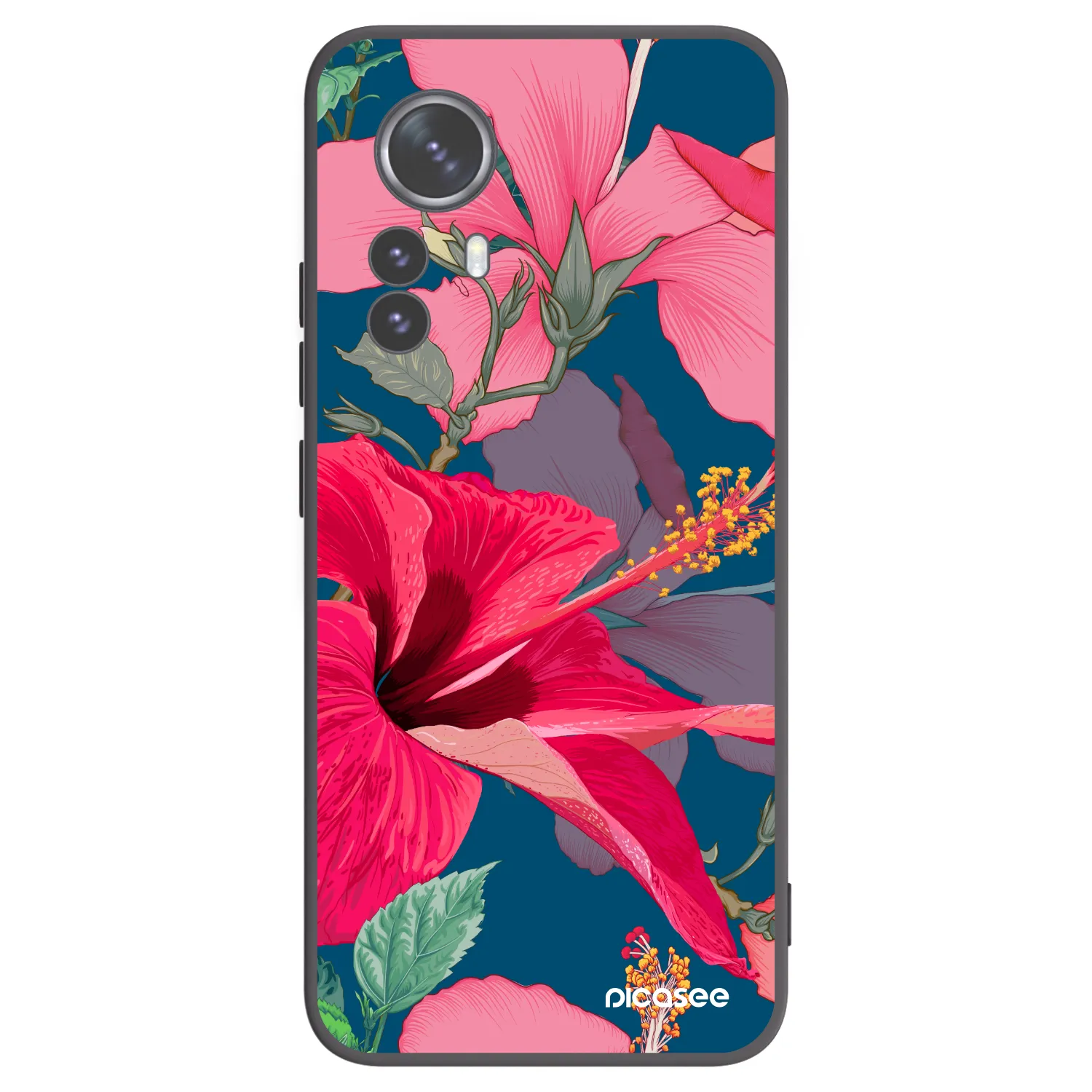 Picasee silikonový černý obal pro Xiaomi 12 Pro - Hibiscus