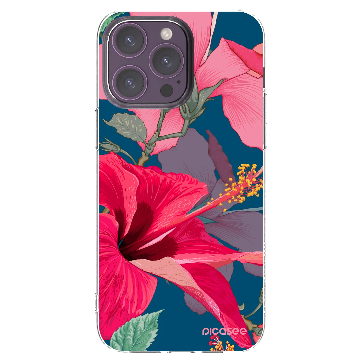 Picasee silikonový průhledný obal pro Apple iPhone 14 Pro Max - Hibiscus