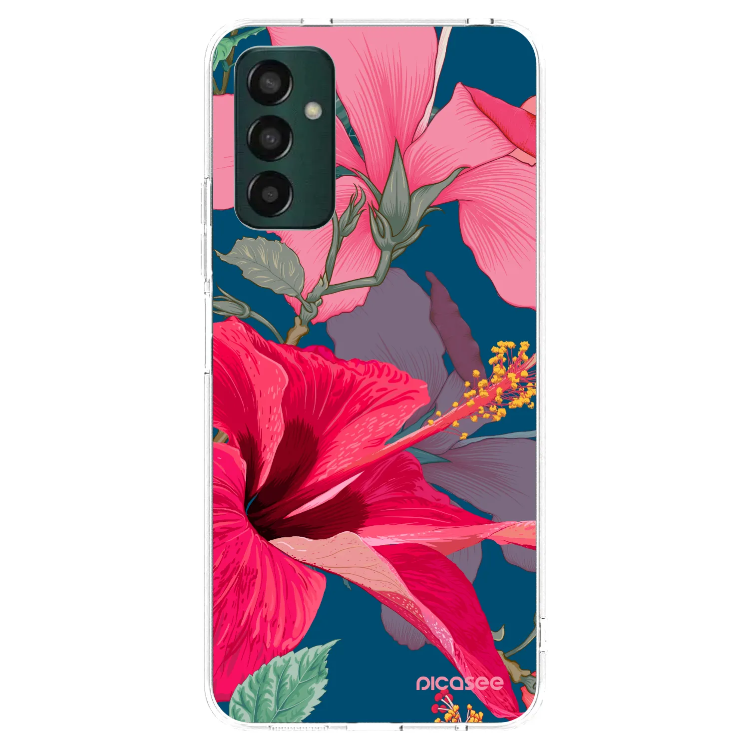 Picasee silikonový průhledný obal pro Samsung Galaxy M13 M135F - Hibiscus