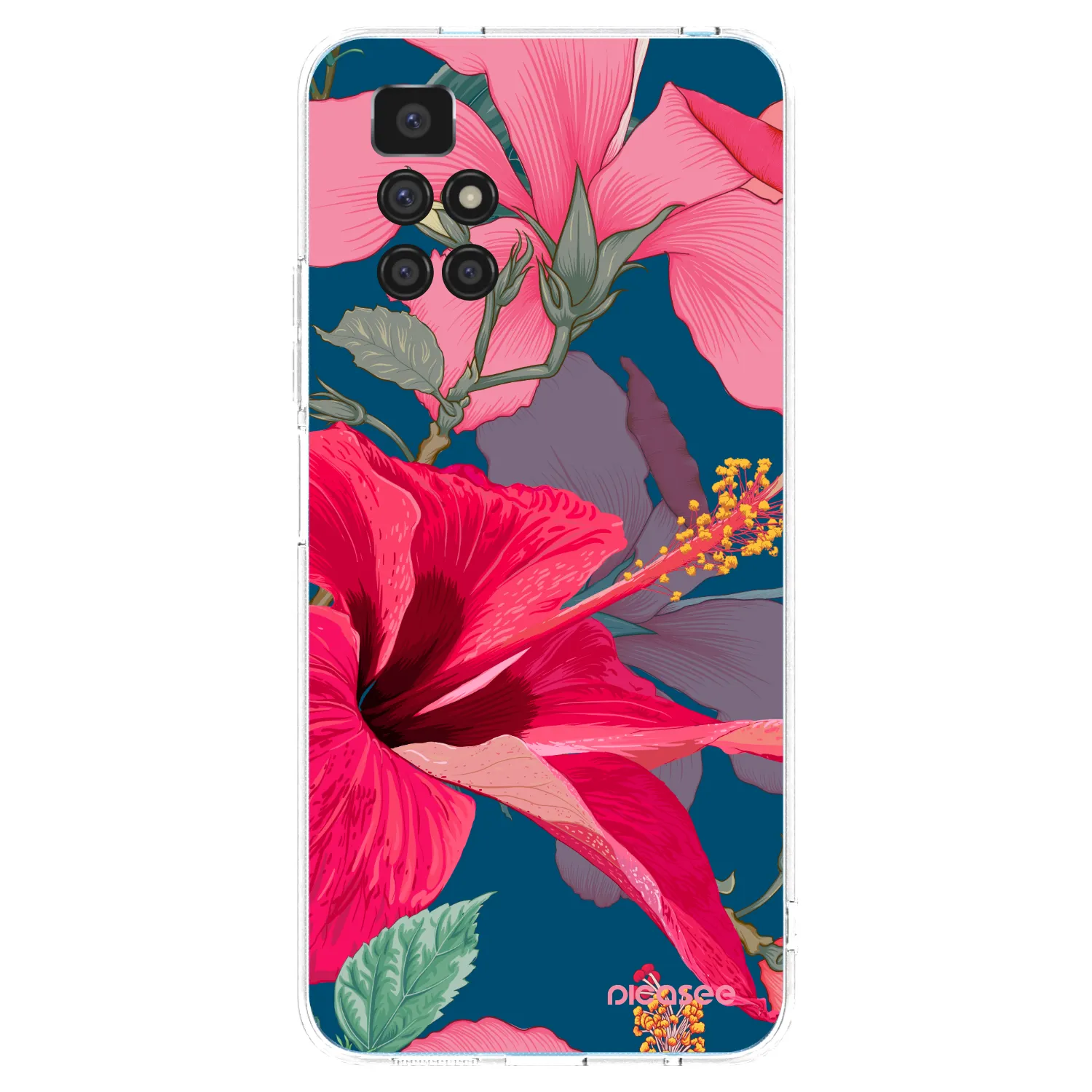 Picasee silikonový průhledný obal pro Xiaomi Redmi 10 (2022) - Hibiscus