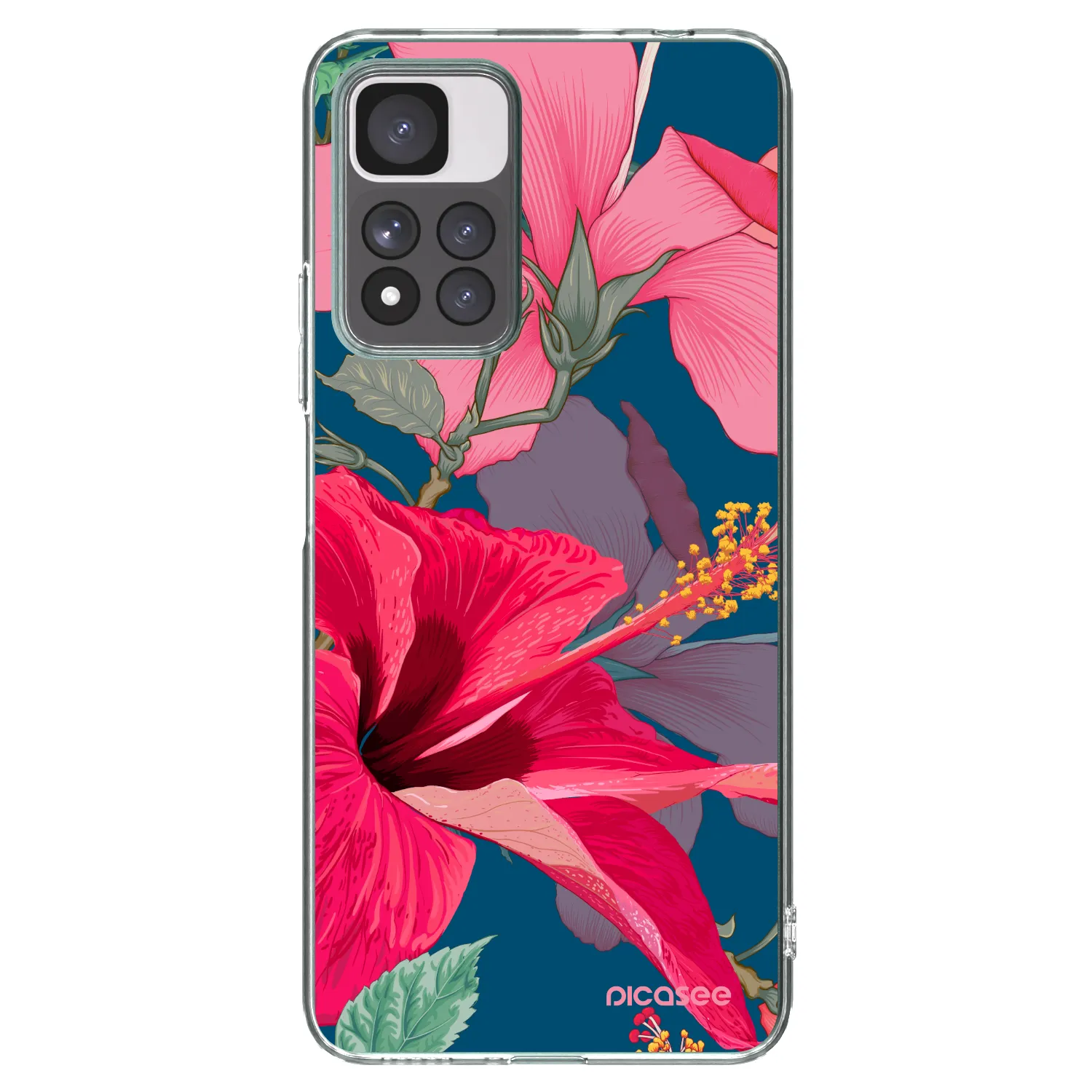 Picasee silikonový průhledný obal pro Xiaomi Redmi Note 11 Pro+ 5G - Hibiscus
