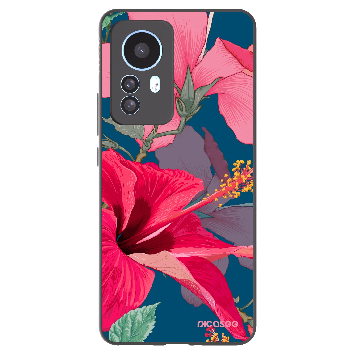 Picasee silikonový černý obal pro Xiaomi 12T Pro - Hibiscus