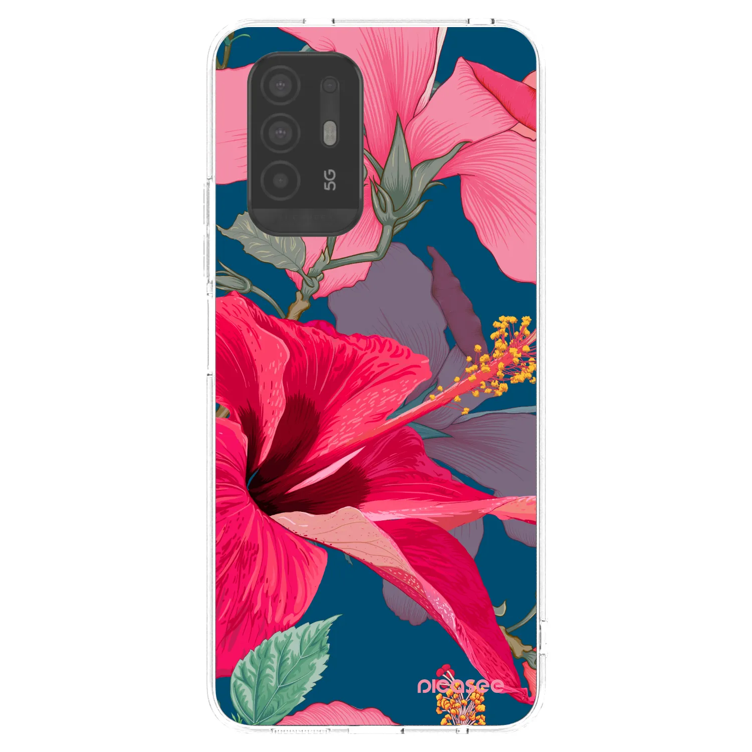Picasee silikonový průhledný obal pro OPPO A94 5G - Hibiscus