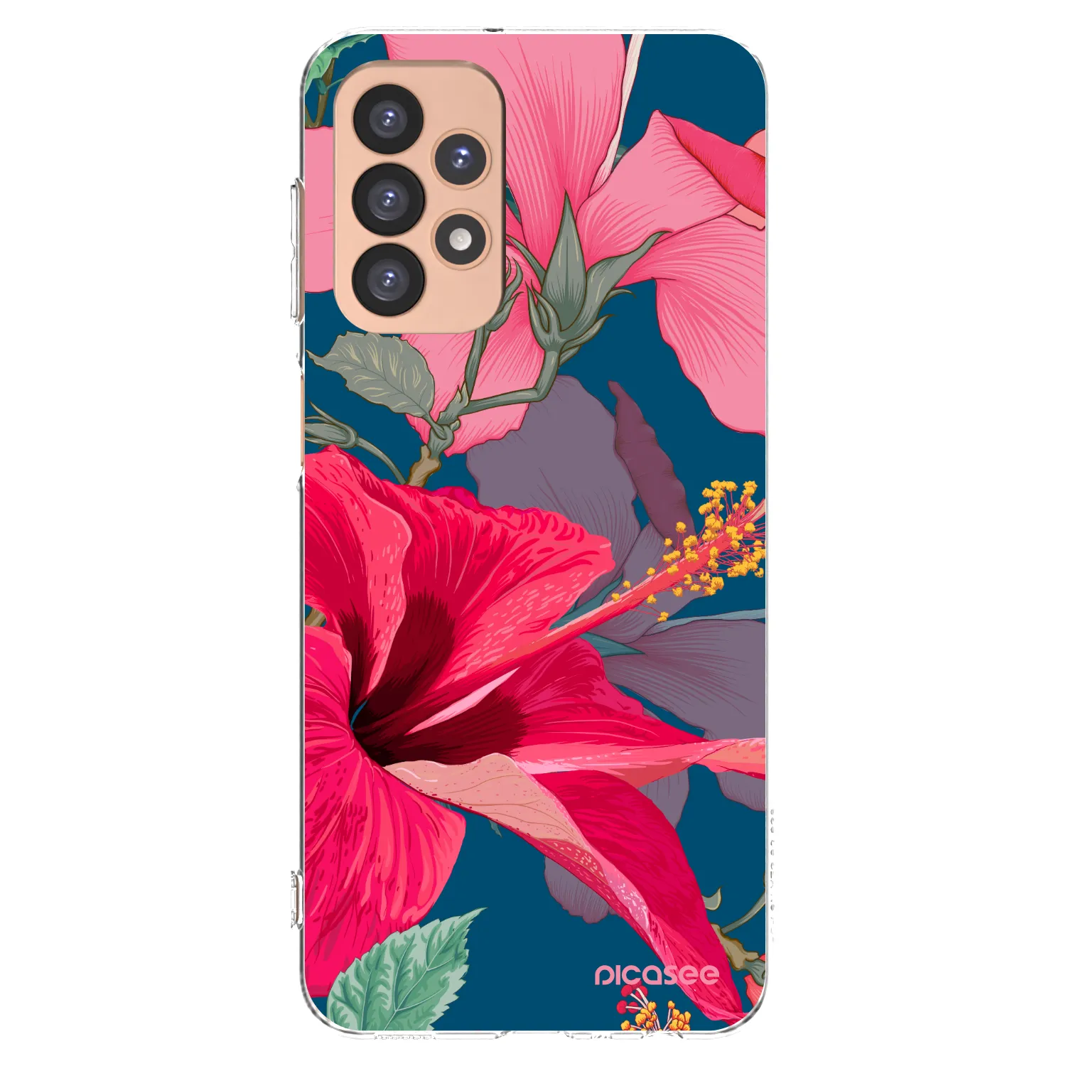 Picasee silikonový průhledný obal pro Samsung Galaxy A23 A236B 5G - Hibiscus