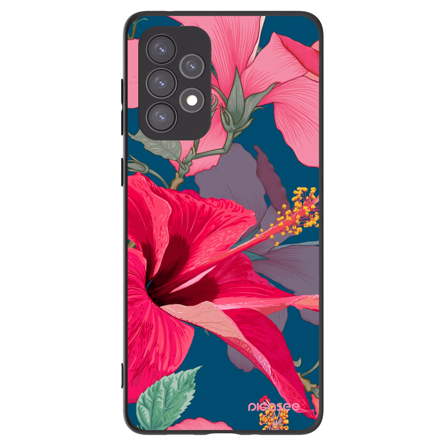 Picasee silikonový černý obal pro Samsung Galaxy A73 5G - Hibiscus
