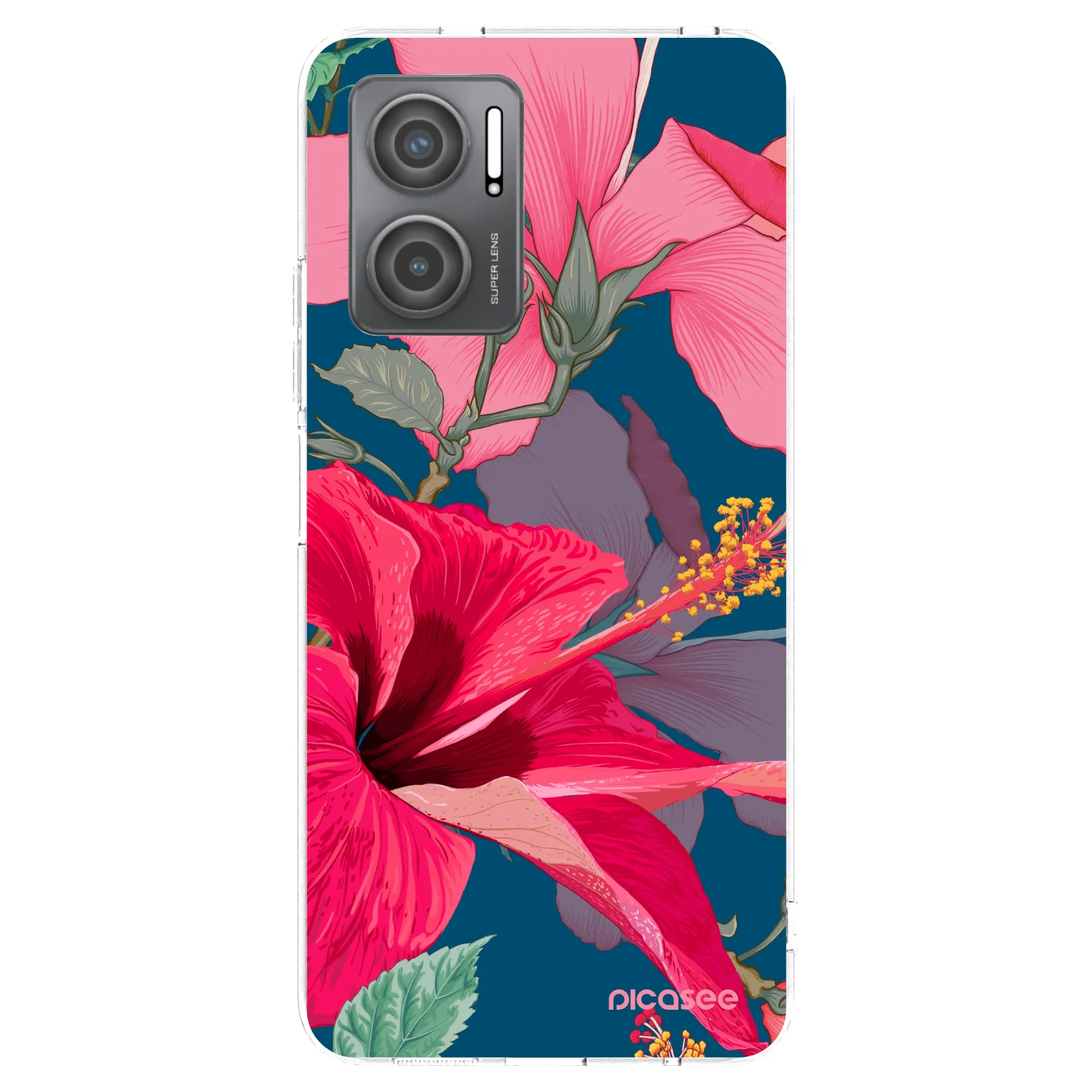 Picasee silikonový průhledný obal pro Xiaomi Redmi 10 5G - Hibiscus