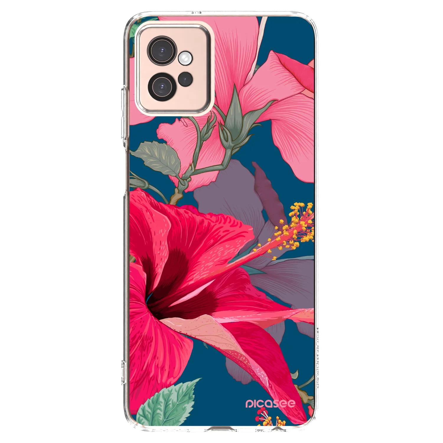 Picasee silikonový průhledný obal pro Motorola Moto G32 - Hibiscus