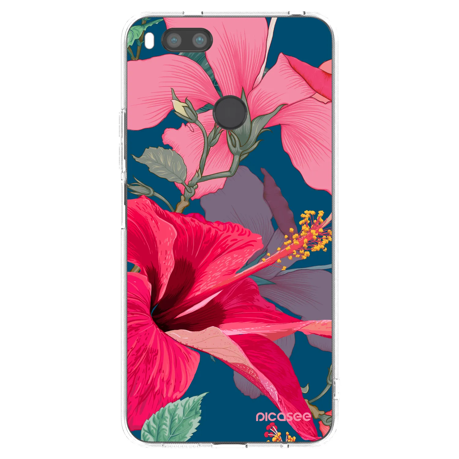 Picasee silikonový průhledný obal pro Xiaomi Redmi A1 - Hibiscus