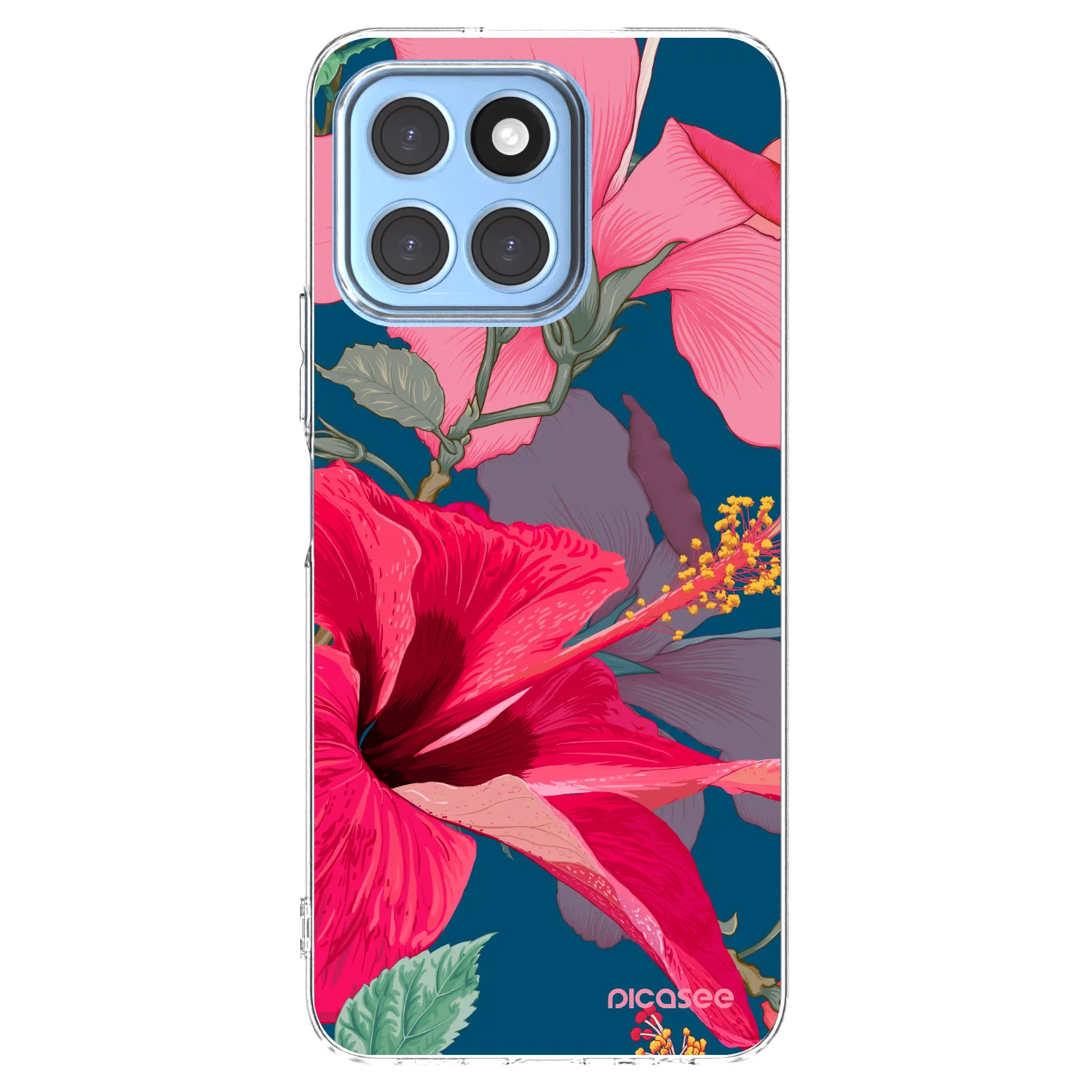 Picasee silikonový průhledný obal pro Honor X8 5G - Hibiscus