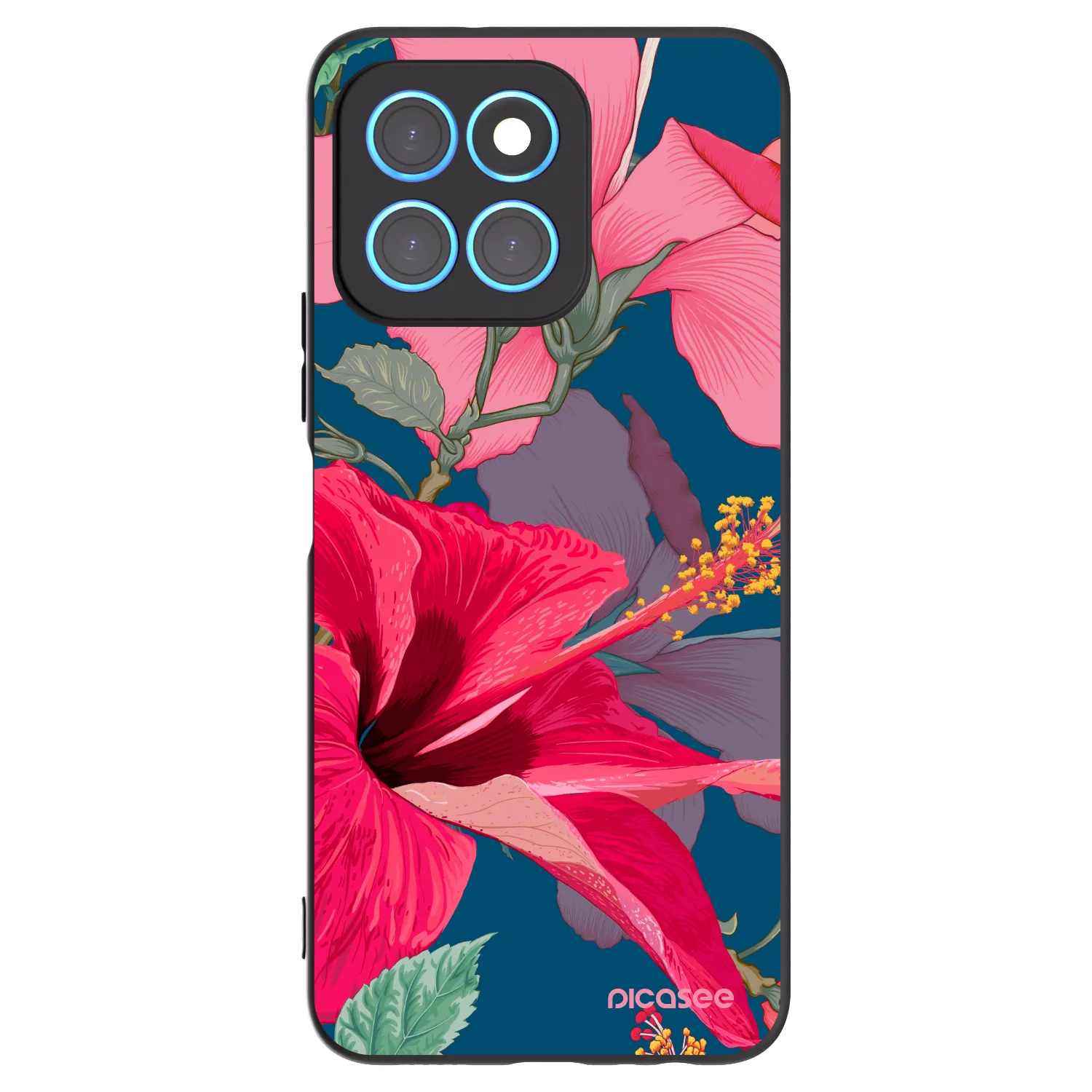 Picasee silikonový černý obal pro Honor X6 - Hibiscus