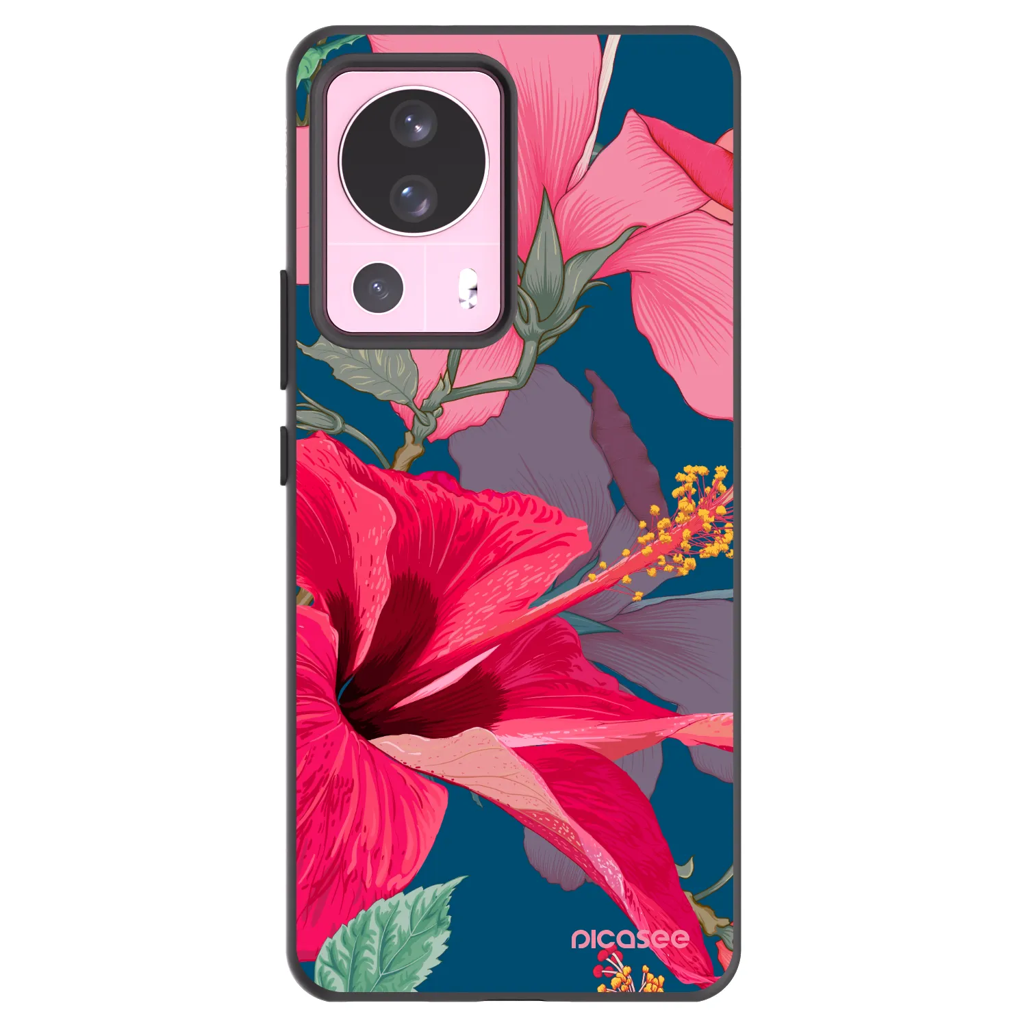 Picasee silikonový černý obal pro Xiaomi 13 Lite - Hibiscus