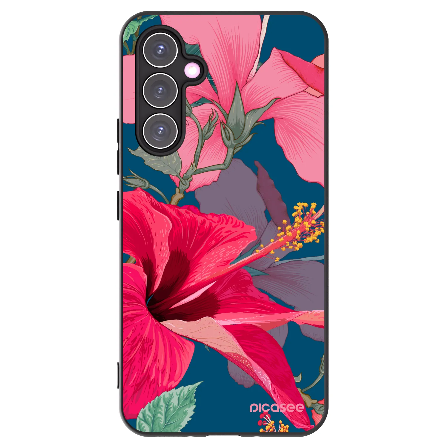 Picasee silikonový černý obal pro Samsung Galaxy A54 5G A546B - Hibiscus