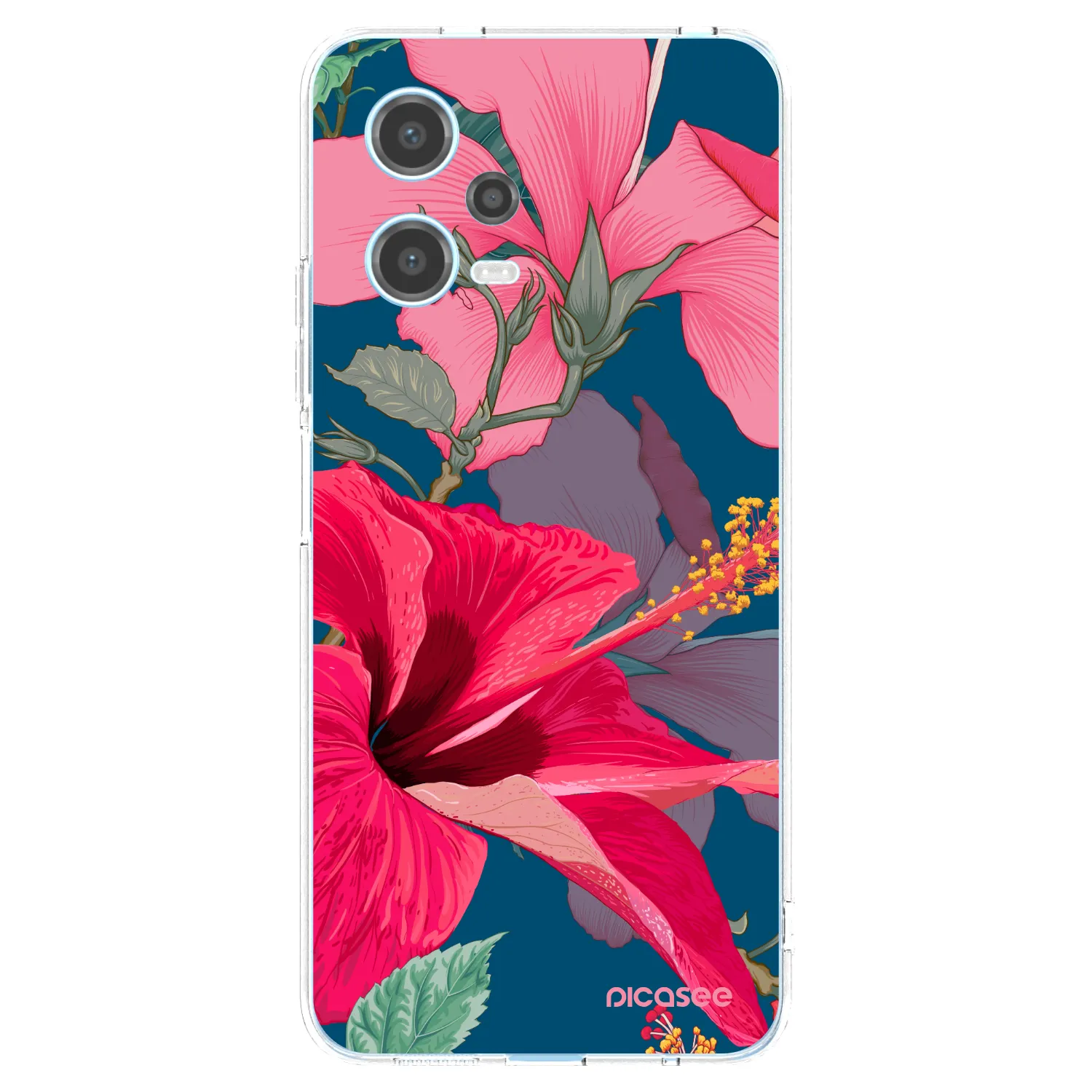 Picasee silikonový průhledný obal pro Xiaomi Redmi Note 12 5G - Hibiscus