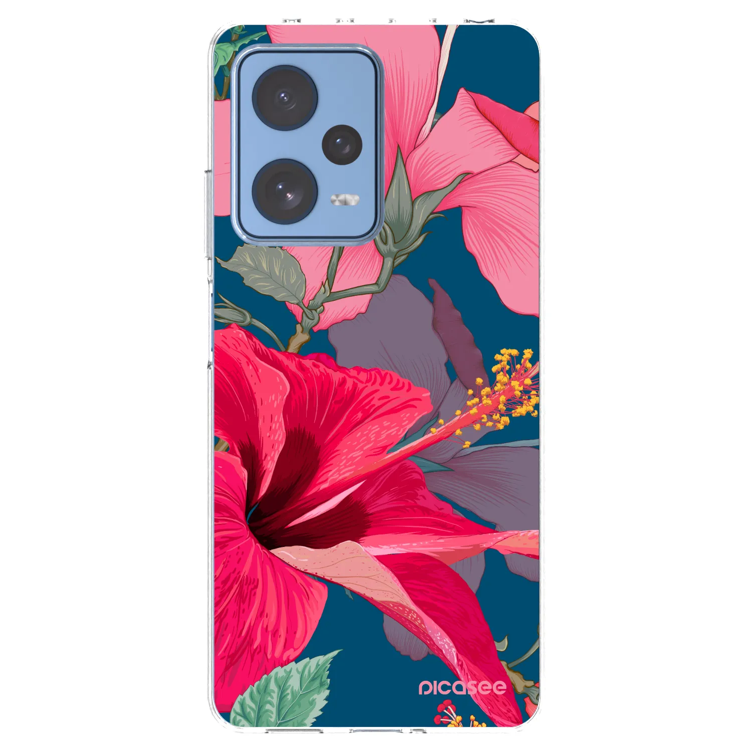 Picasee silikonový průhledný obal pro Xiaomi Redmi Note 12 Pro 5G - Hibiscus