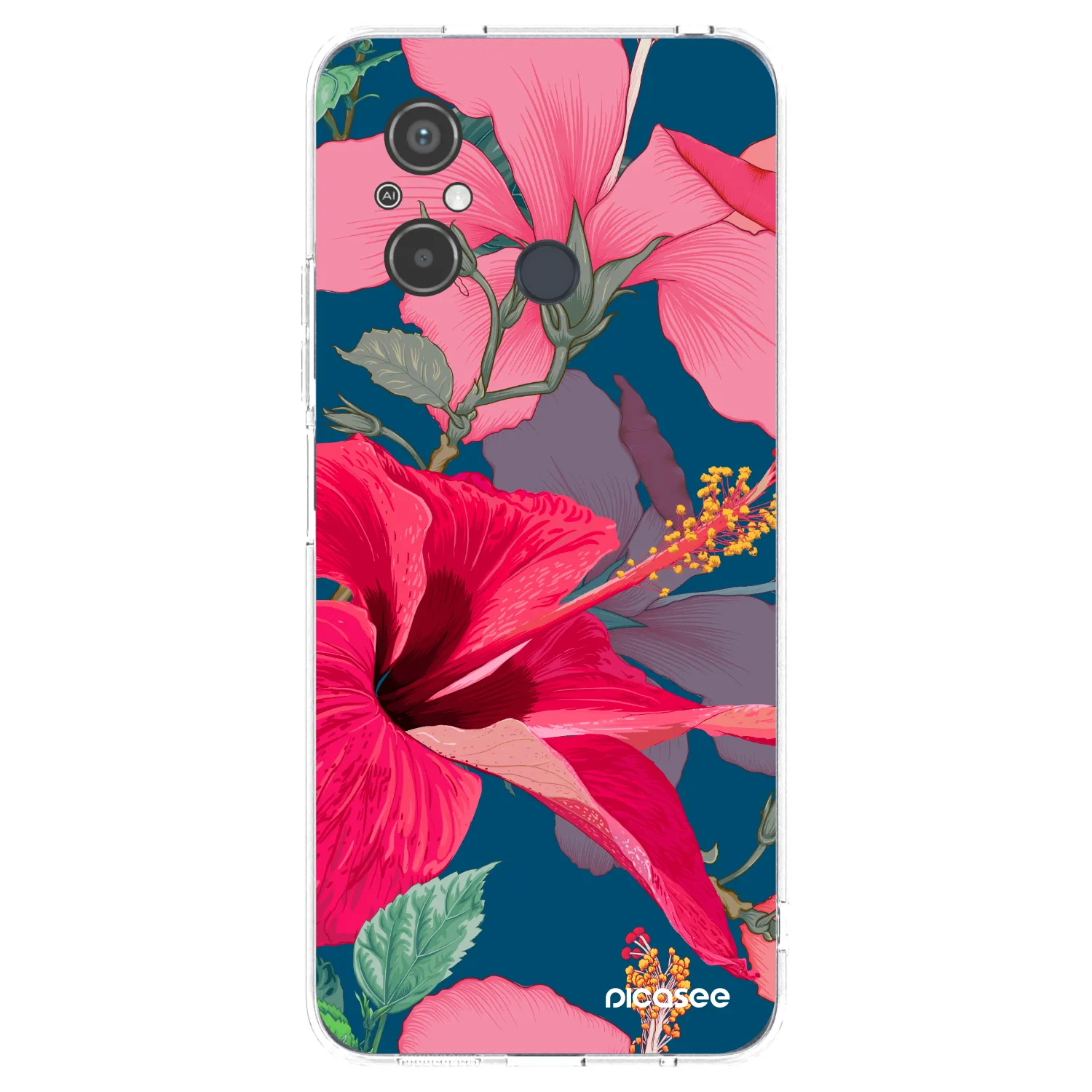 Picasee silikonový průhledný obal pro Xiaomi Redmi 12C - Hibiscus