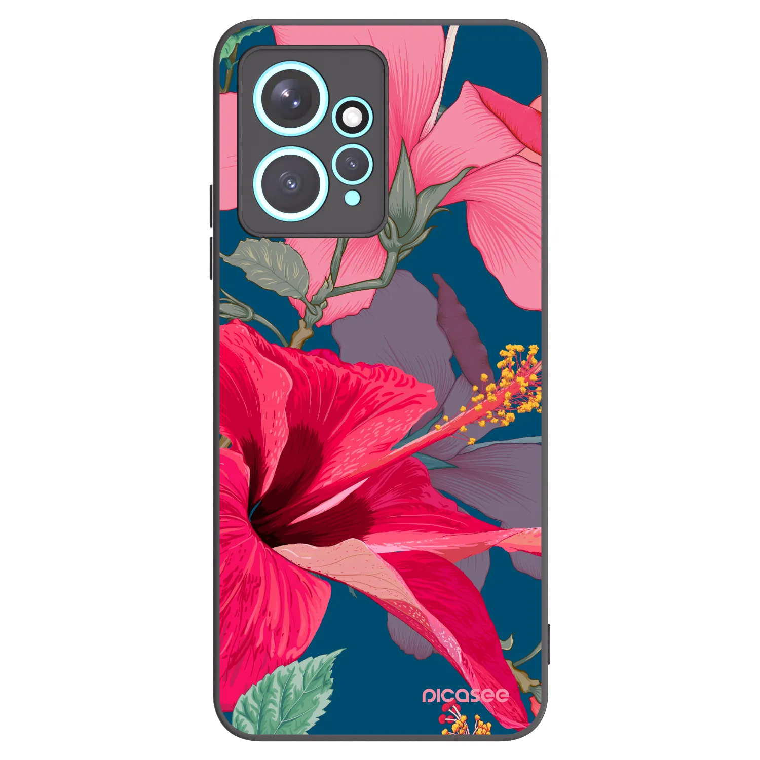 Picasee silikonový černý obal pro Xiaomi Redmi Note 12 4G - Hibiscus