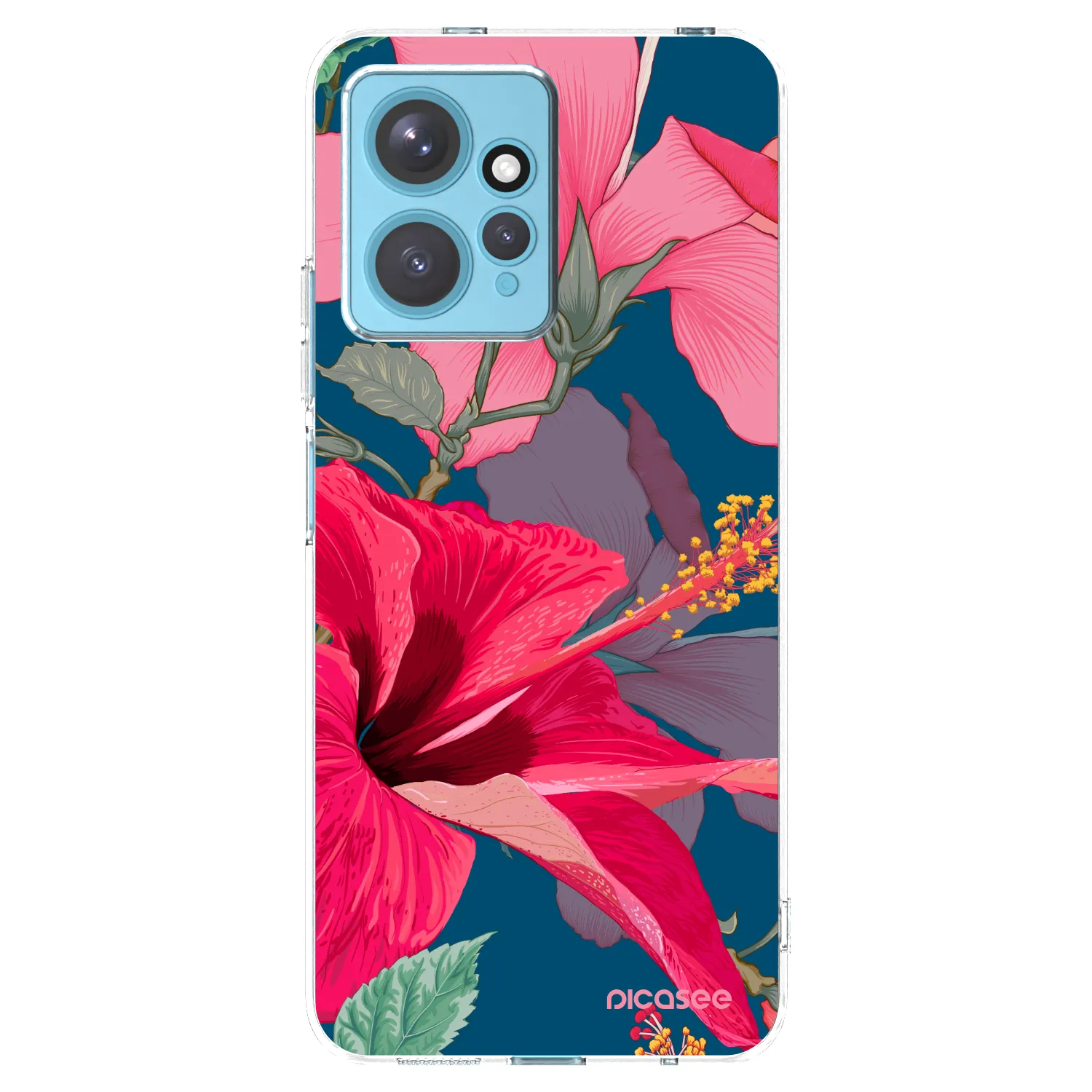Picasee silikonový průhledný obal pro Xiaomi Redmi Note 12 4G - Hibiscus
